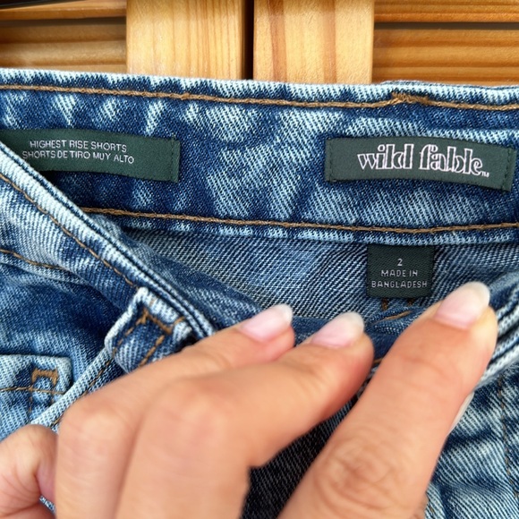 wild fable denim distressed highest rise shorts - Picture 4 of 5